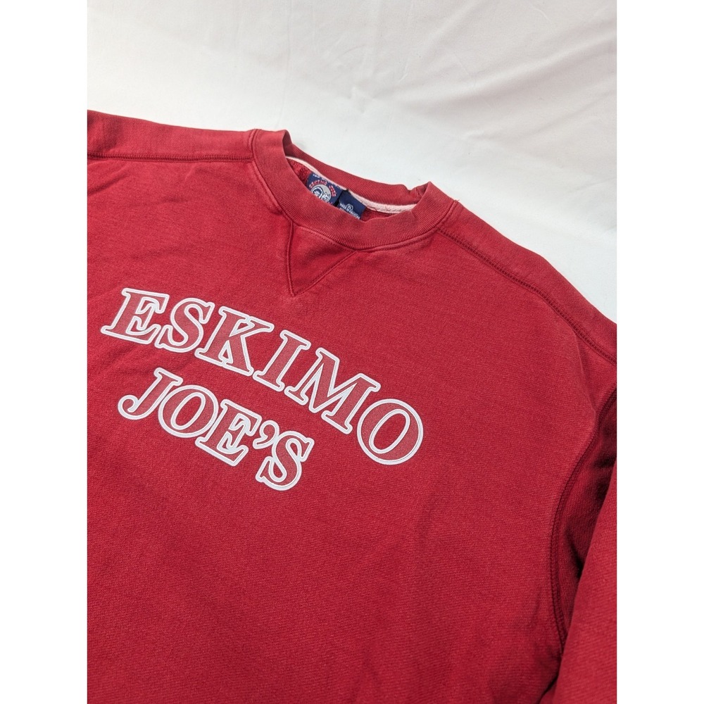 Vintage Reverse Weave Style Red Eskimo Joe's OK Logo Sweatshirt Pullover XL